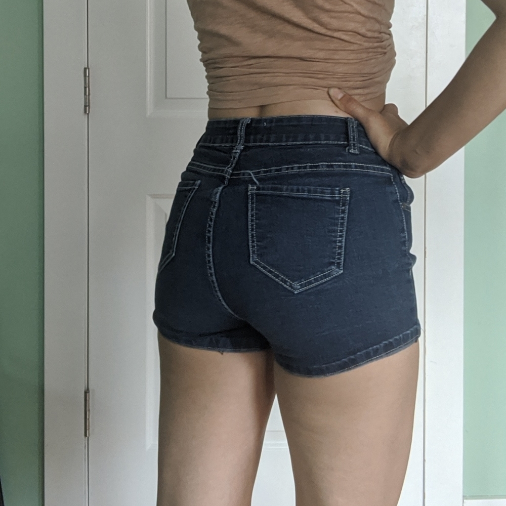 Mind Code Dark Denim highrise shorts